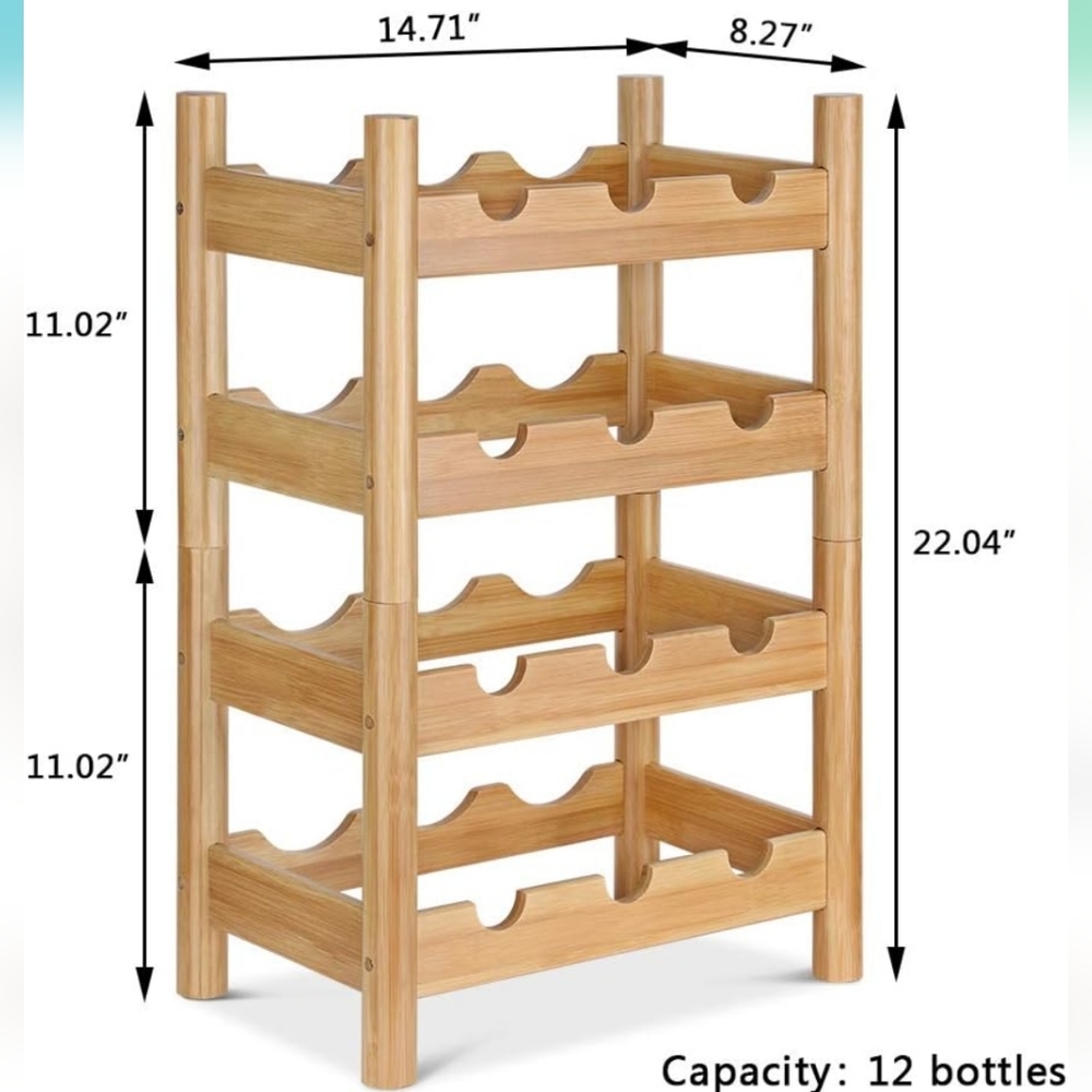 Stackable Bamboo Wine Rack - Picture 5 of 6